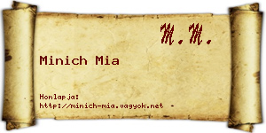 Minich Mia névjegykártya
